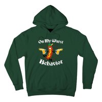 Funny Oktoberfest On My Wurst Behavior Hoodie