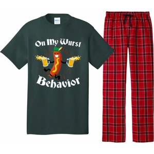 Funny Oktoberfest On My Wurst Behavior Pajama Set