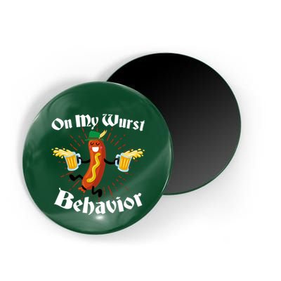 Funny Oktoberfest On My Wurst Behavior Magnet