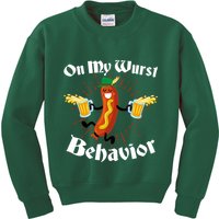 Funny Oktoberfest On My Wurst Behavior Kids Sweatshirt
