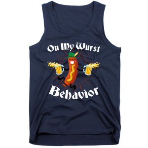 Funny Oktoberfest On My Wurst Behavior Tank Top