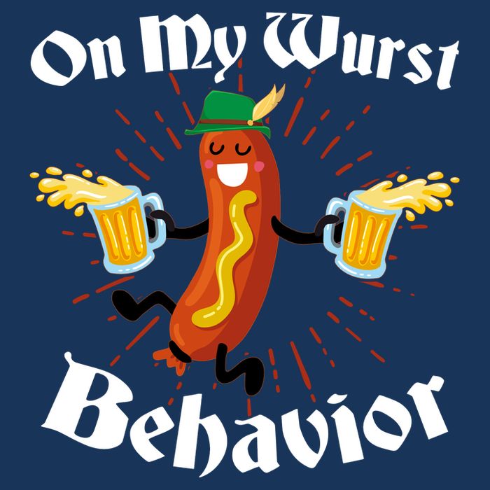 Funny Oktoberfest On My Wurst Behavior Infant Baby Jersey Bodysuit