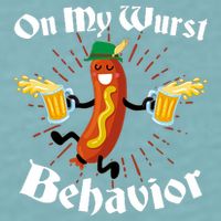 Funny Oktoberfest On My Wurst Behavior Sueded Cloud Jersey T-Shirt