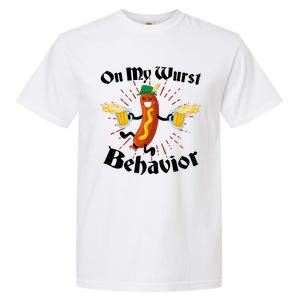 Funny Oktoberfest On My Wurst Behavior Garment-Dyed Heavyweight T-Shirt