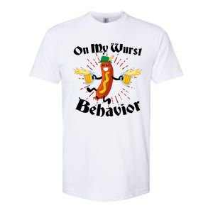 Funny Oktoberfest On My Wurst Behavior Softstyle CVC T-Shirt