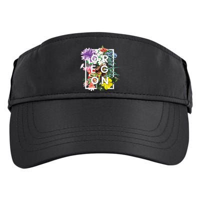 Flowers Of Oregon Word Art Oregonian Pride Adult Drive Performance Visor