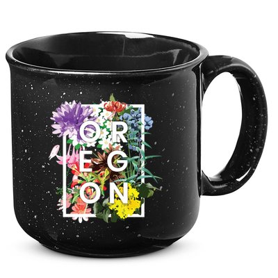 Flowers Of Oregon Word Art Oregonian Pride 15oz Campfire Ceramic Mug