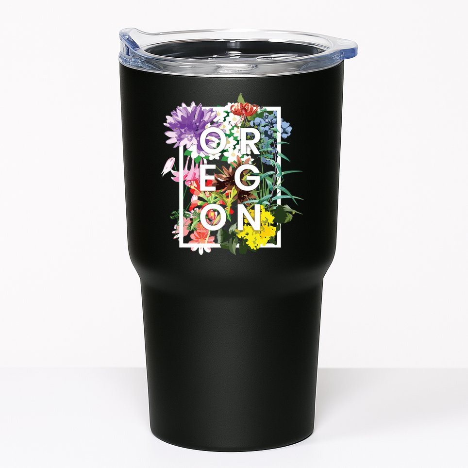 Flowers Of Oregon Word Art Oregonian Pride Tumbler