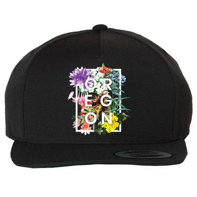 Flowers Of Oregon Word Art Oregonian Pride Wool Snapback Cap