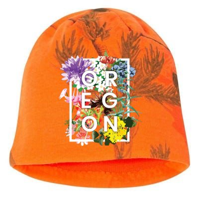 Flowers Of Oregon Word Art Oregonian Pride Kati - Camo Knit Beanie