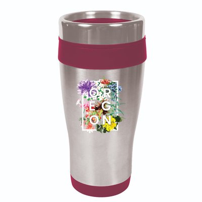 Flowers Of Oregon Word Art Oregonian Pride 16oz Travel Tumbler