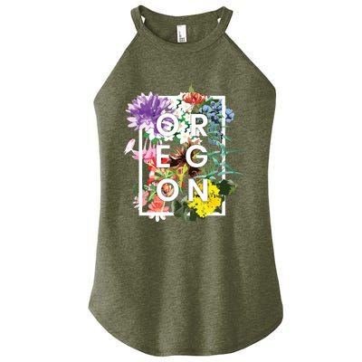 Flowers Of Oregon Word Art Oregonian Pride Women's Perfect Tri Rocker Tank