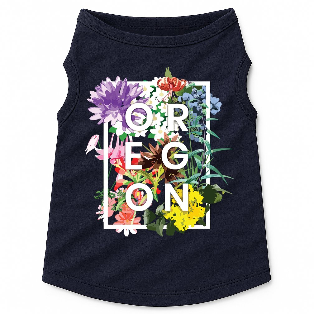 Flowers Of Oregon Word Art Oregonian Pride Doggie Tank