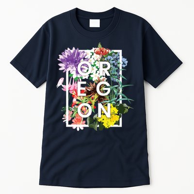 Flowers Of Oregon Word Art Oregonian Pride Tall T-Shirt
