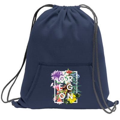 Flowers Of Oregon Word Art Oregonian Pride Sweatshirt Cinch Pack Bag