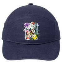 Flowers Of Oregon Word Art Oregonian Pride 7-Panel Snapback Hat