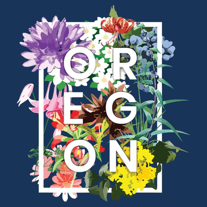 Flowers Of Oregon Word Art Oregonian Pride Beanie
