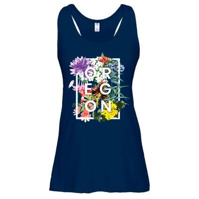 Flowers Of Oregon Word Art Oregonian Pride Ladies Essential Flowy Tank