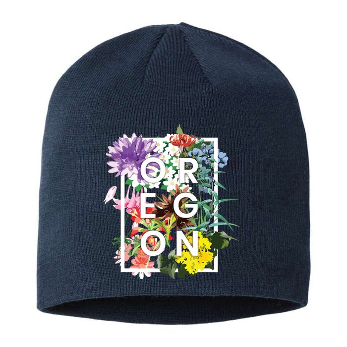 Flowers Of Oregon Word Art Oregonian Pride Sustainable Beanie