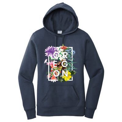 Flowers Of Oregon Word Art Oregonian Pride Women's Pullover Hoodie