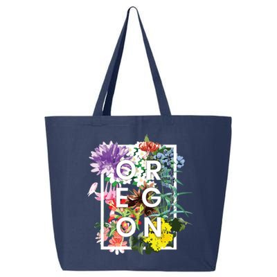 Flowers Of Oregon Word Art Oregonian Pride 25L Jumbo Tote