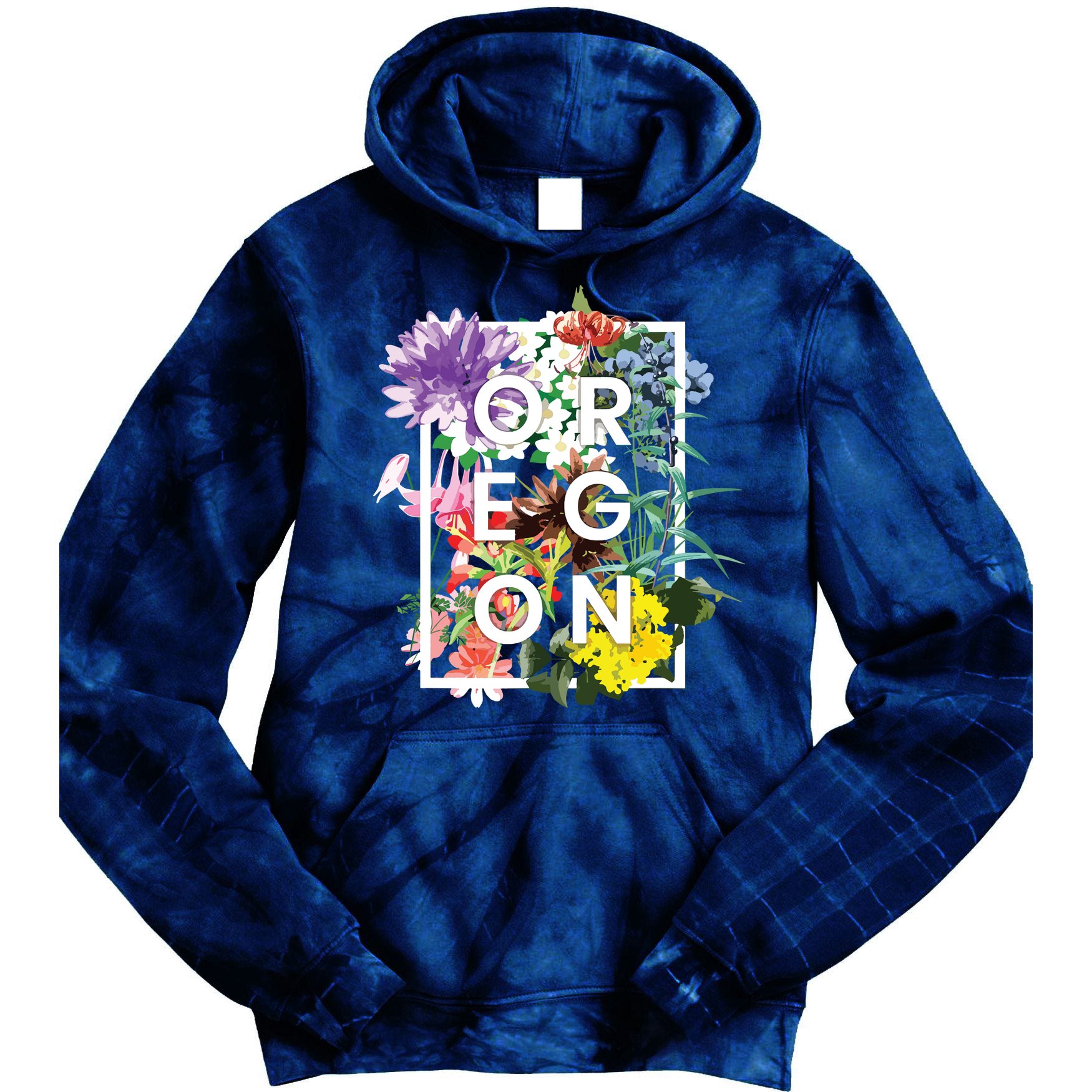 Flowers Of Oregon Word Art Oregonian Pride Tie Dye Hoodie