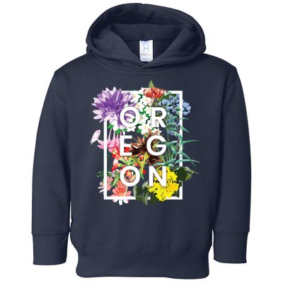 Flowers Of Oregon Word Art Oregonian Pride Toddler Hoodie