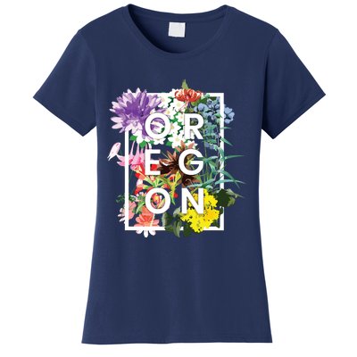 Flowers Of Oregon Word Art Oregonian Pride Women's T-Shirt