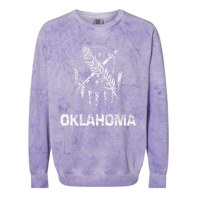 Flag Of Oklahoma The Sooner State Tulsa Norman Edmond Colorblast Crewneck Sweatshirt