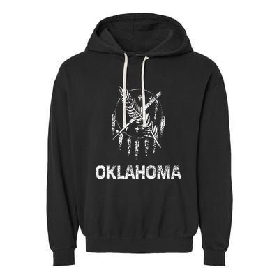 Flag Of Oklahoma The Sooner State Tulsa Norman Edmond Garment-Dyed Fleece Hoodie