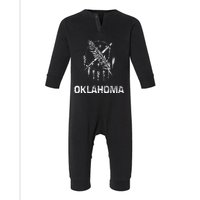 Flag Of Oklahoma The Sooner State Tulsa Norman Edmond Infant Fleece One Piece