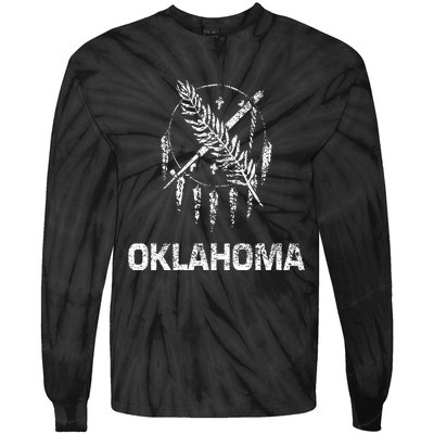 Flag Of Oklahoma The Sooner State Tulsa Norman Edmond Tie-Dye Long Sleeve Shirt