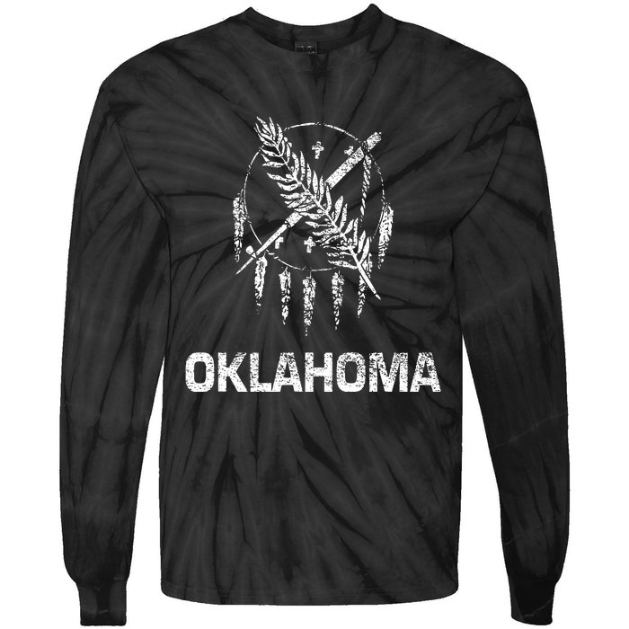 Flag Of Oklahoma The Sooner State Tulsa Norman Edmond Tie-Dye Long Sleeve Shirt