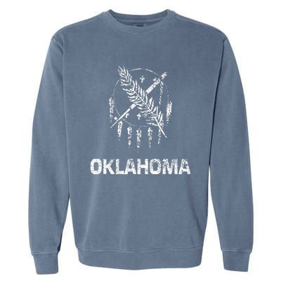 Flag Of Oklahoma The Sooner State Tulsa Norman Edmond Garment-Dyed Sweatshirt