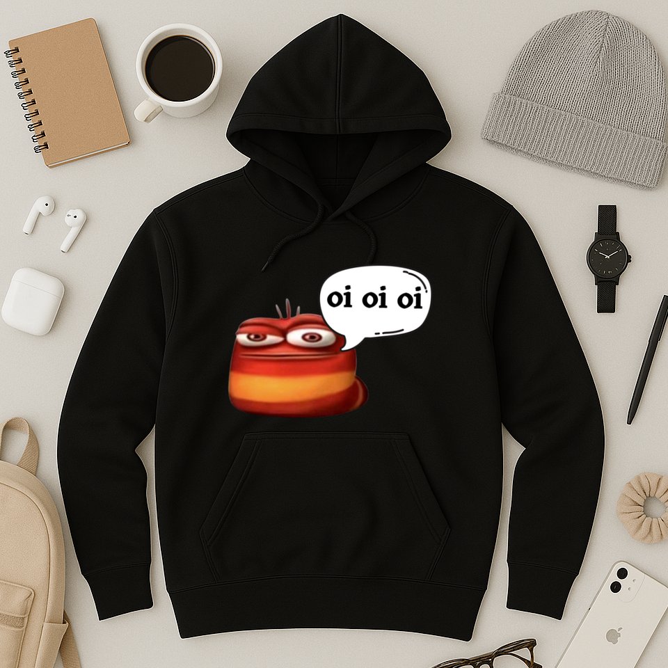 Funny Oi Oi Oi Red Worm Sarcastic Meme Hoodie