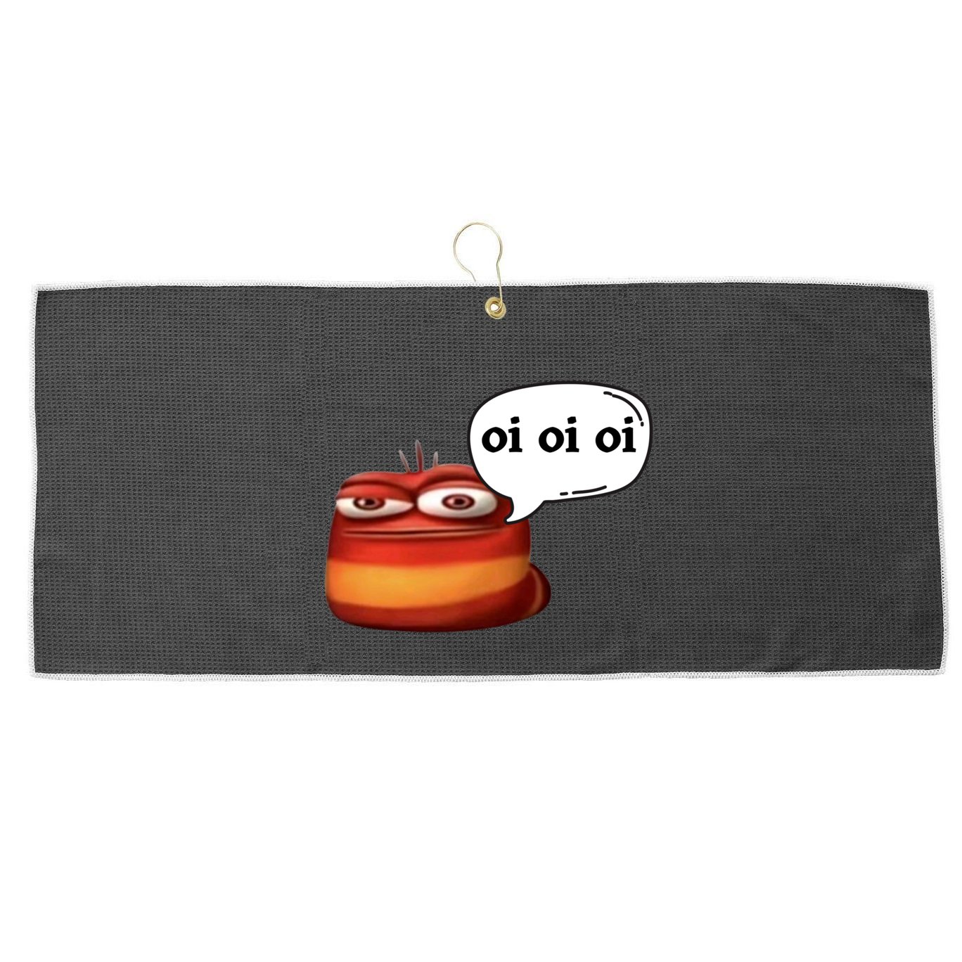 Funny Oi Oi Oi Red Worm Sarcastic Meme Large Microfiber Waffle Golf Towel