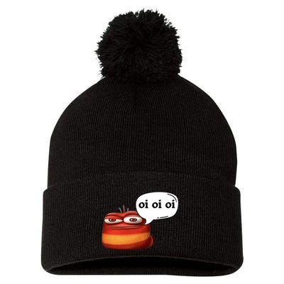 Funny Oi Oi Oi Red Worm Sarcastic Meme Pom Pom 12in Knit Beanie