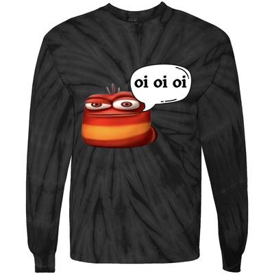 Funny Oi Oi Oi Red Worm Sarcastic Meme Tie-Dye Long Sleeve Shirt