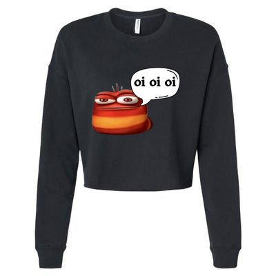 Funny Oi Oi Oi Red Worm Sarcastic Meme Cropped Pullover Crew