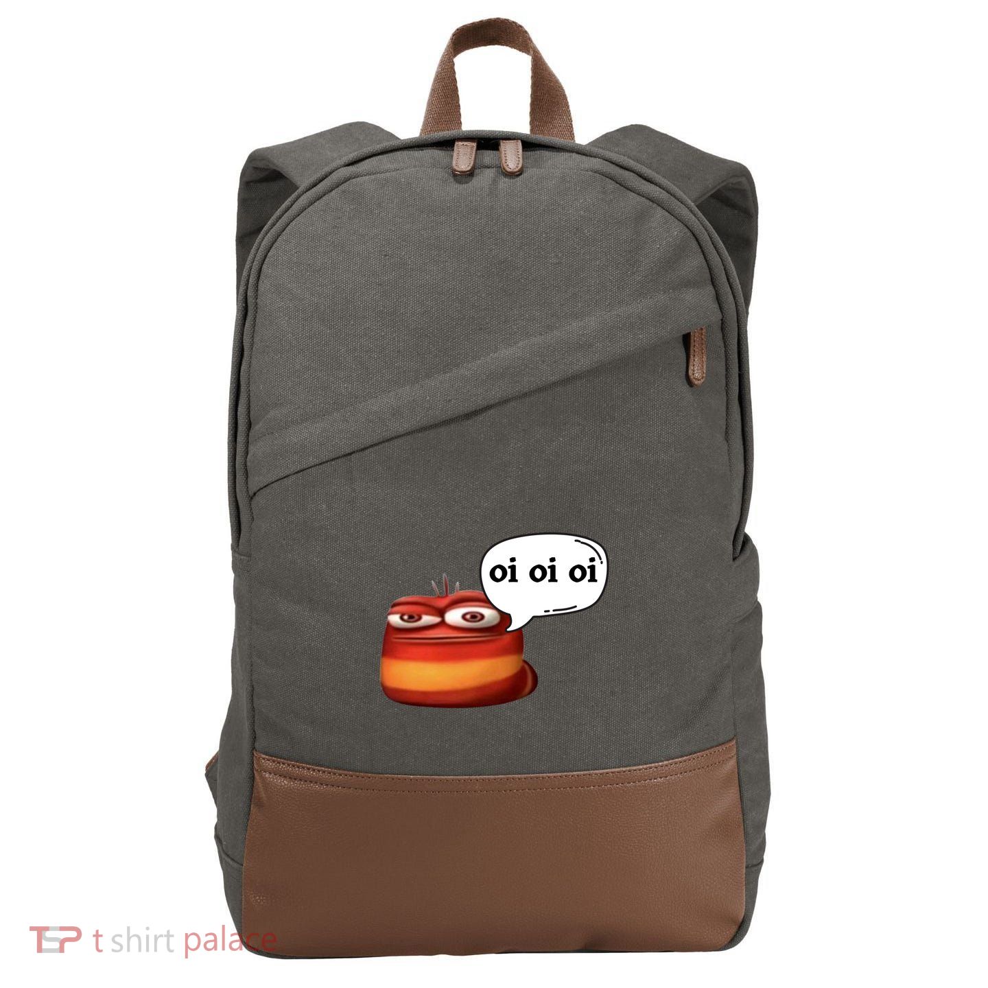 Funny Oi Oi Oi Red Worm Sarcastic Meme Cotton Canvas Backpack