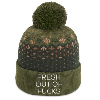 Fresh Out Of Fucks The Baniff Cuffed Pom Beanie