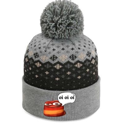 Funny Oi Oi Oi Red Worm Sarcastic Meme The Baniff Cuffed Pom Beanie