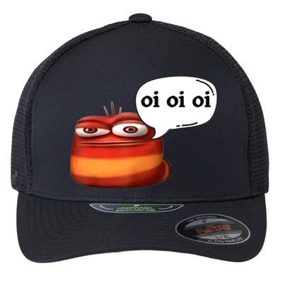 Funny Oi Oi Oi Red Worm Sarcastic Meme Flexfit Unipanel Trucker Cap