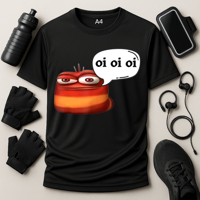 Funny Oi Oi Oi Red Worm Sarcastic Meme Cooling Performance Crew T-Shirt
