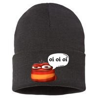 Funny Oi Oi Oi Red Worm Sarcastic Meme Sustainable Knit Beanie