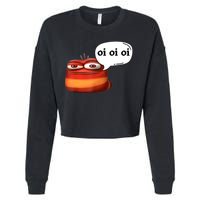 Funny Oi Oi Oi Red Worm Sarcastic Meme Cropped Pullover Crew