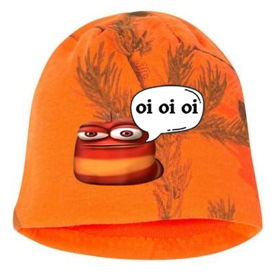 Funny Oi Oi Oi Red Worm Sarcastic Meme Kati - Camo Knit Beanie