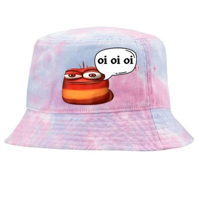 Funny Oi Oi Oi Red Worm Sarcastic Meme Tie-Dyed Bucket Hat