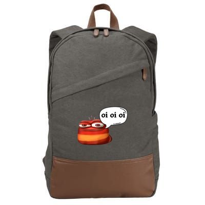 Funny Oi Oi Oi Red Worm Sarcastic Meme Cotton Canvas Backpack