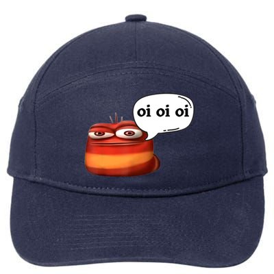 Funny Oi Oi Oi Red Worm Sarcastic Meme 7-Panel Snapback Hat